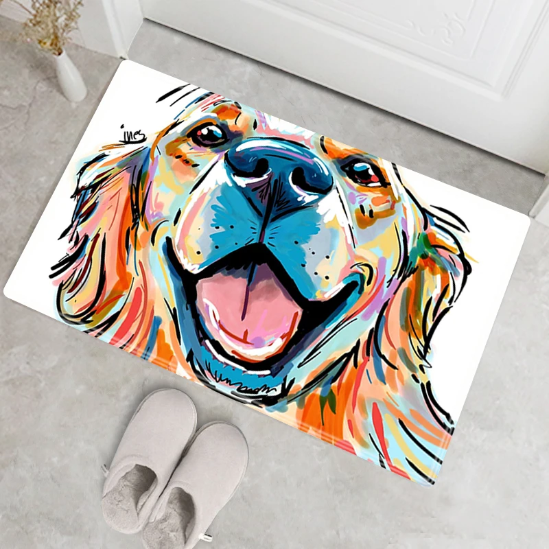 

40x60cm Lovely Dog Design Bath Mat Home Decorate Doormat Entrance Door Mat Kitchen Carpet Hallway Carpets Rugs Living Room