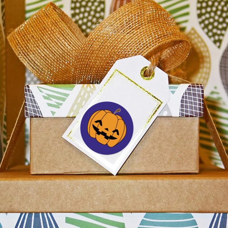 

500Pcs/Roll Halloween Pumpkin Decor Labels Seal Stickers DIY Gift Paper Sticker