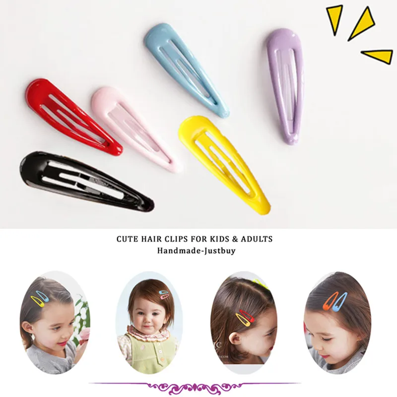 

5Pcs New Hair Clips for Women Girls Colorful Waterdrop Shape Hairpins Sweet Barrettes Fashion Hair Accessories 2021