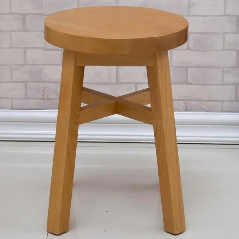 Устойчивый деревянный стул круглый семейный обеденный табурет взрослый