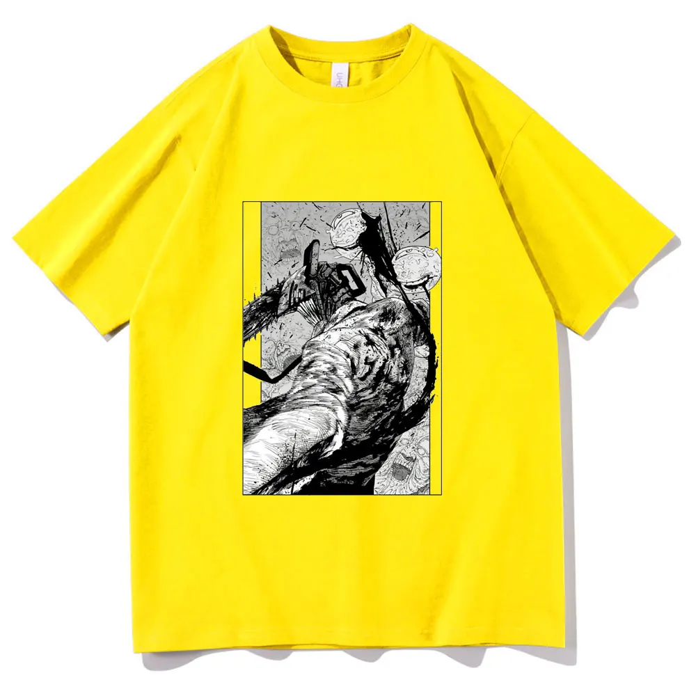 

Manga Chainsaw Man Pattern T Shirt Japan Anime Ayanami Rei Tee Summer Unisex Fashion T-shirt Man Woman Oversized EU Size Tshirt
