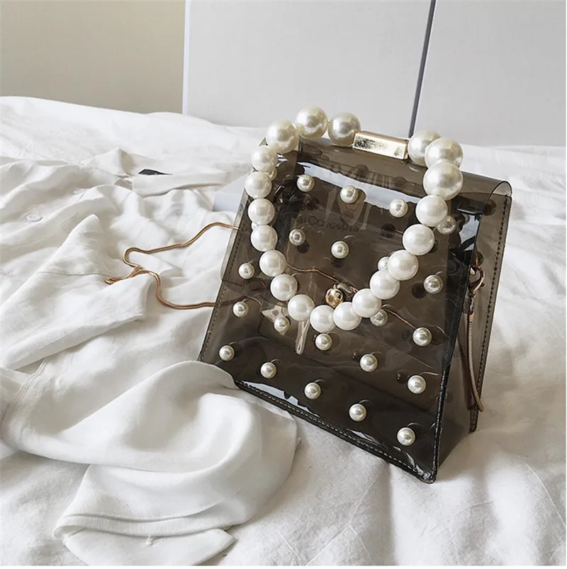 

Women PVC Clear Chain Messenger Bag Tote Transparent Shoulder Handbag Purse