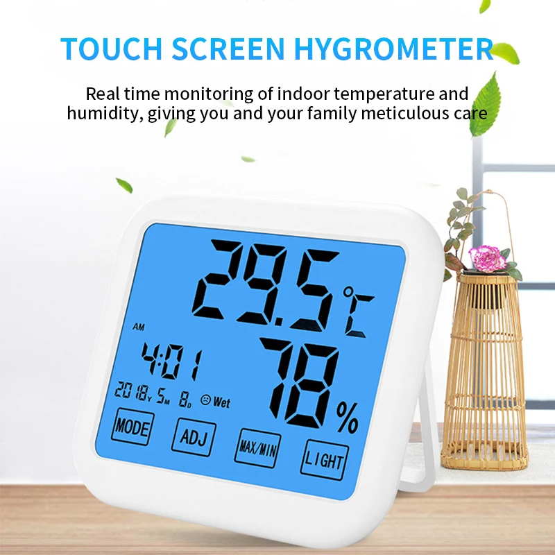 Digital Touch Screen Weather Station Displays Hygrometer Thermometer Indoor Outdoor Sensor Thermo-hygrometer | Инструменты