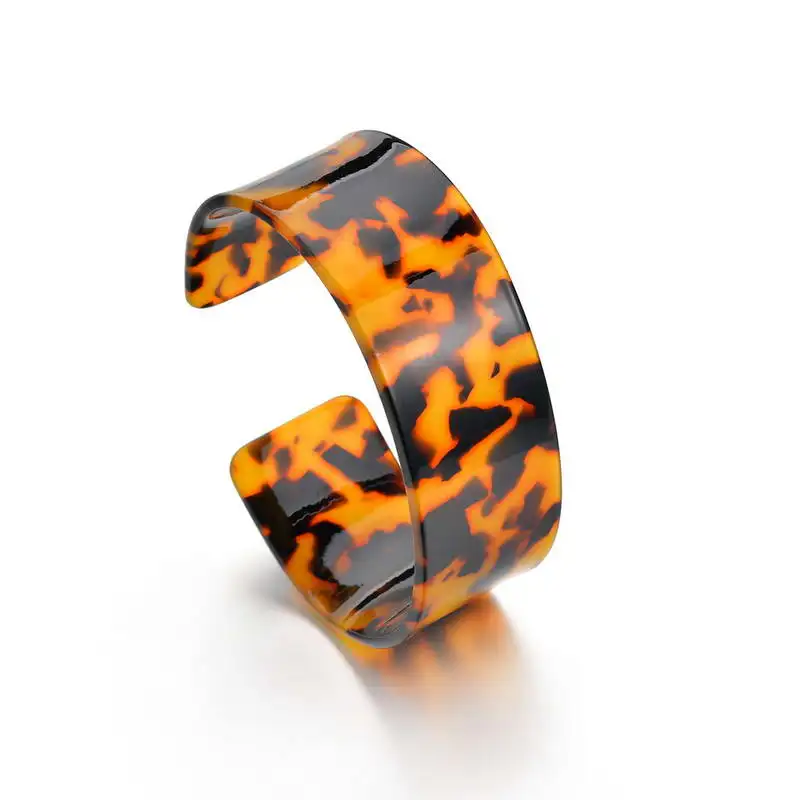 

Resin Leopard Cuff Bangles for Women 2021 New Cheetah Bangles Open Curve Bangles Jewelry Wholesale
