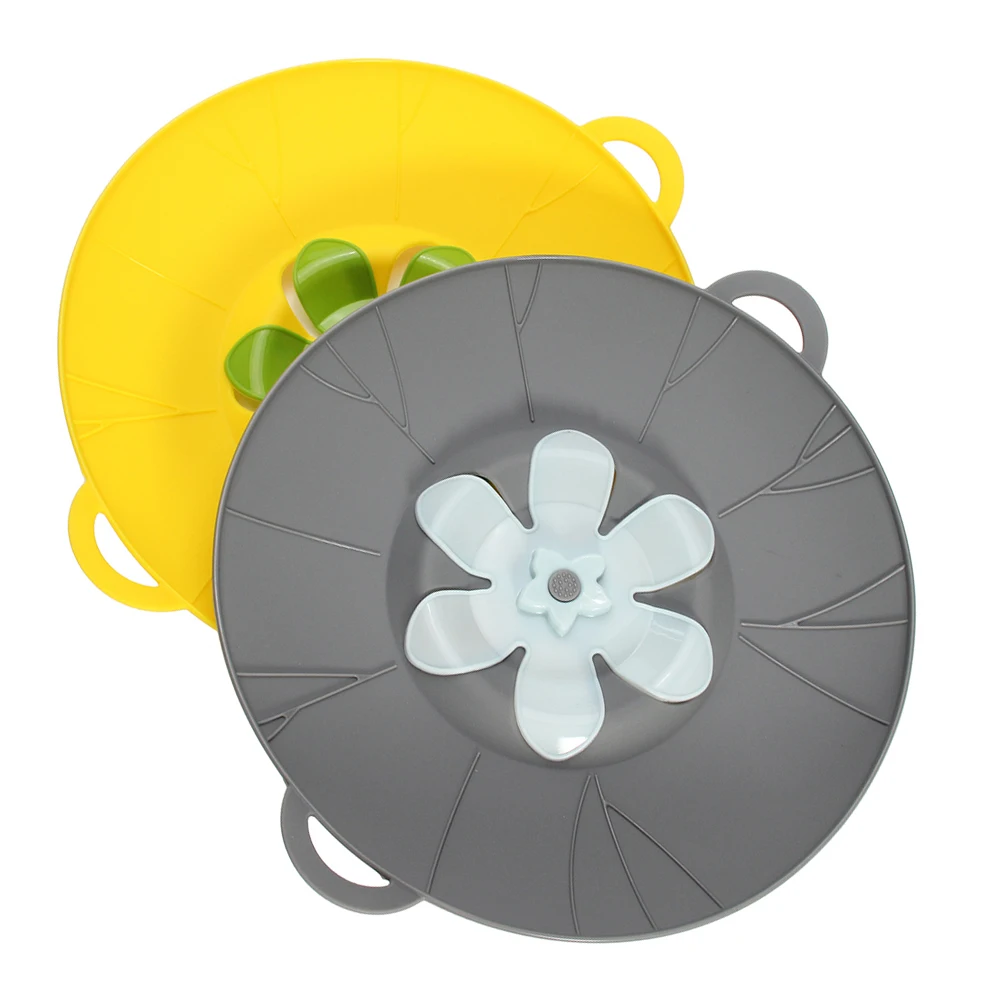

Spill Stopper Lid Cover, Silicone Boil Over Safeguard Anti Spill Lid Cover Pot Pan Lid Multi-Function Cooking Kitchen Tool 10in