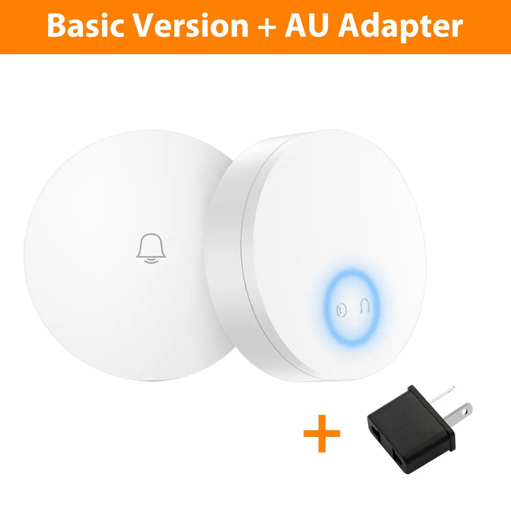 Basic Add AU Plug Xiaomi Mijia Linptech wifi самогенерирующий беспроводной дверной звонок работает с AC 110-240 в приложение Mijia Функция Смарт-управления памятью - Цвет: Basic Add AU Plug