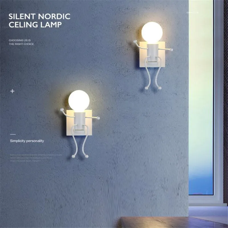 Светодиодный настенный светильник Little Man E27 модный креативный прикроватный для