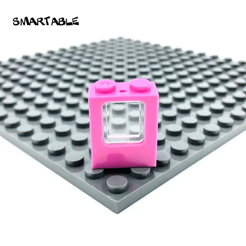 Умная оконная рама 1x2x2 со стеклянными элементами MOC, строительные блоки, игрушки для детей, совместимы со всеми брендами 4862+ 60032 город, 40 шт./лот - Цвет: Pink with White