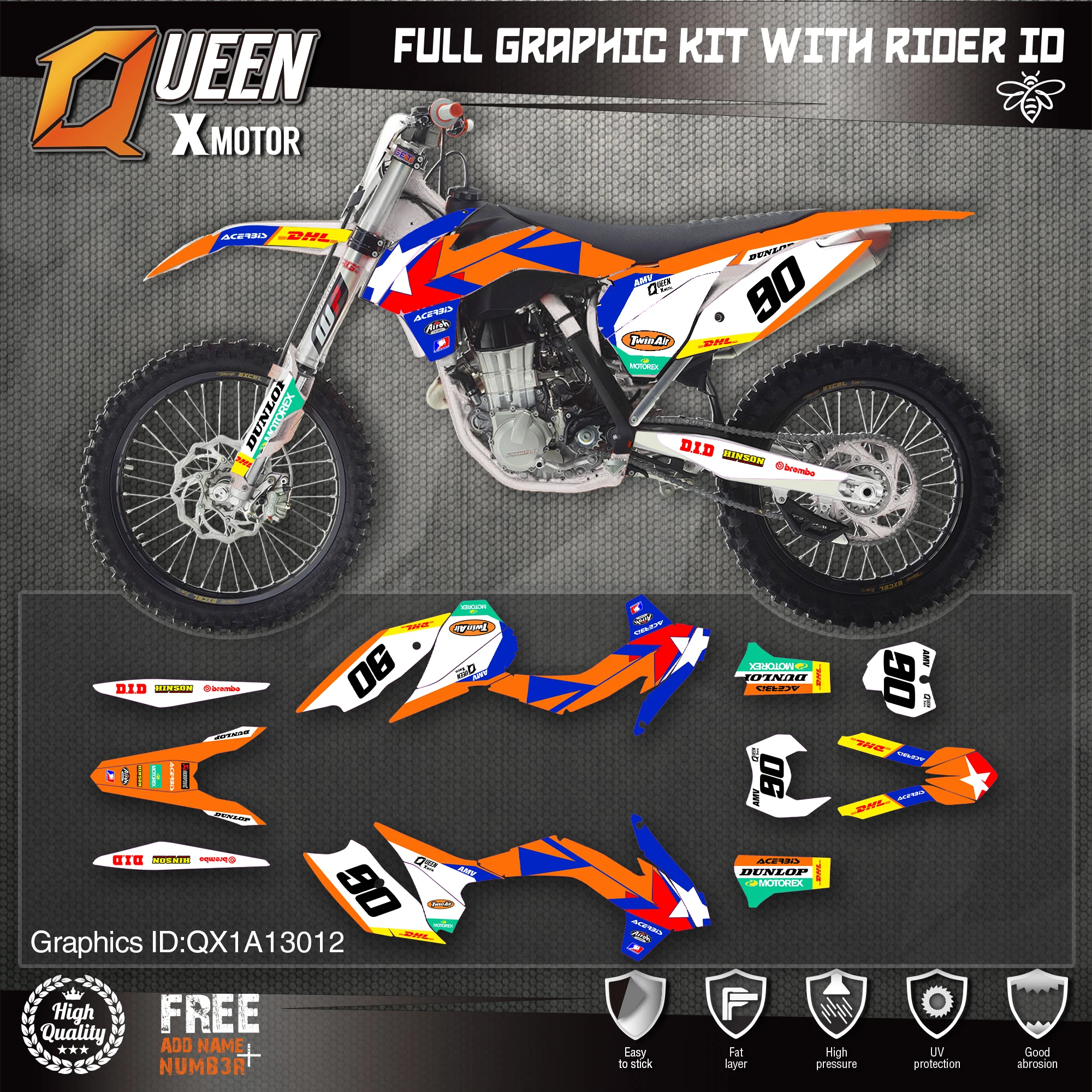 Оригинальные графические наклейки QUEEN X MOTOR Team Набор наклеек для KTM 2013 2014 2016 SX SXF 2015