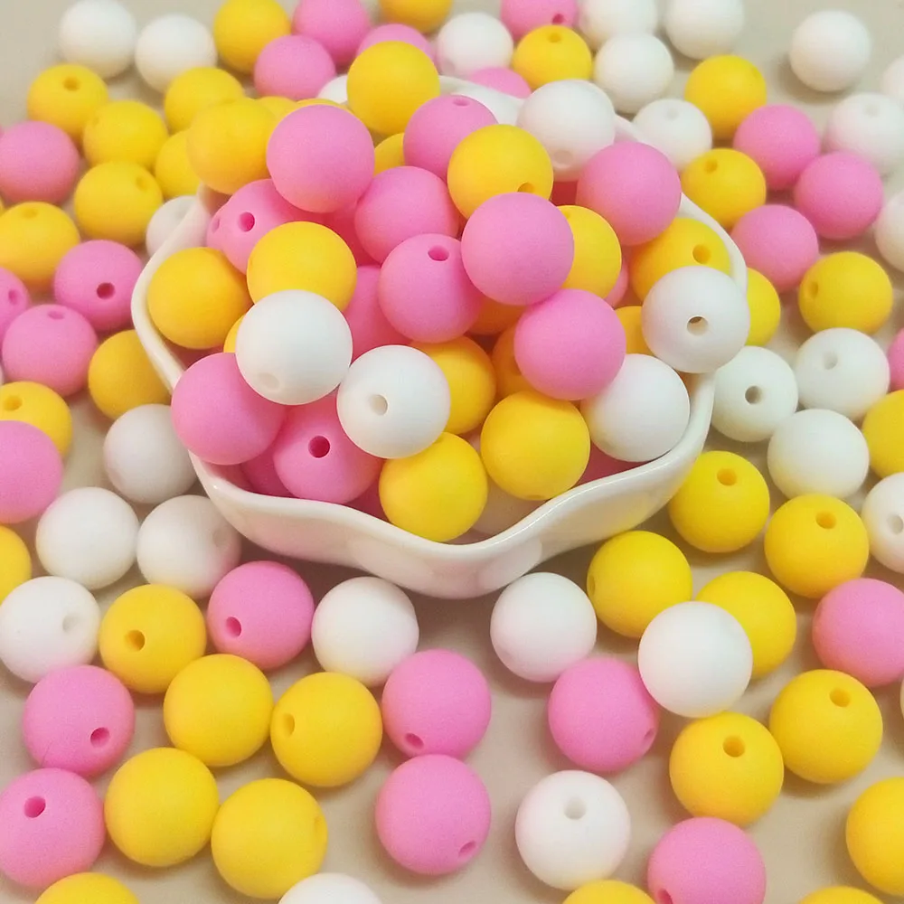 BOBO.BOX 300pcs Silicone Beads 9mm Eco-friendly Sensory Teething Necklace Food Grade Nursing DIY Jewelry Baby Teethers Wholesale