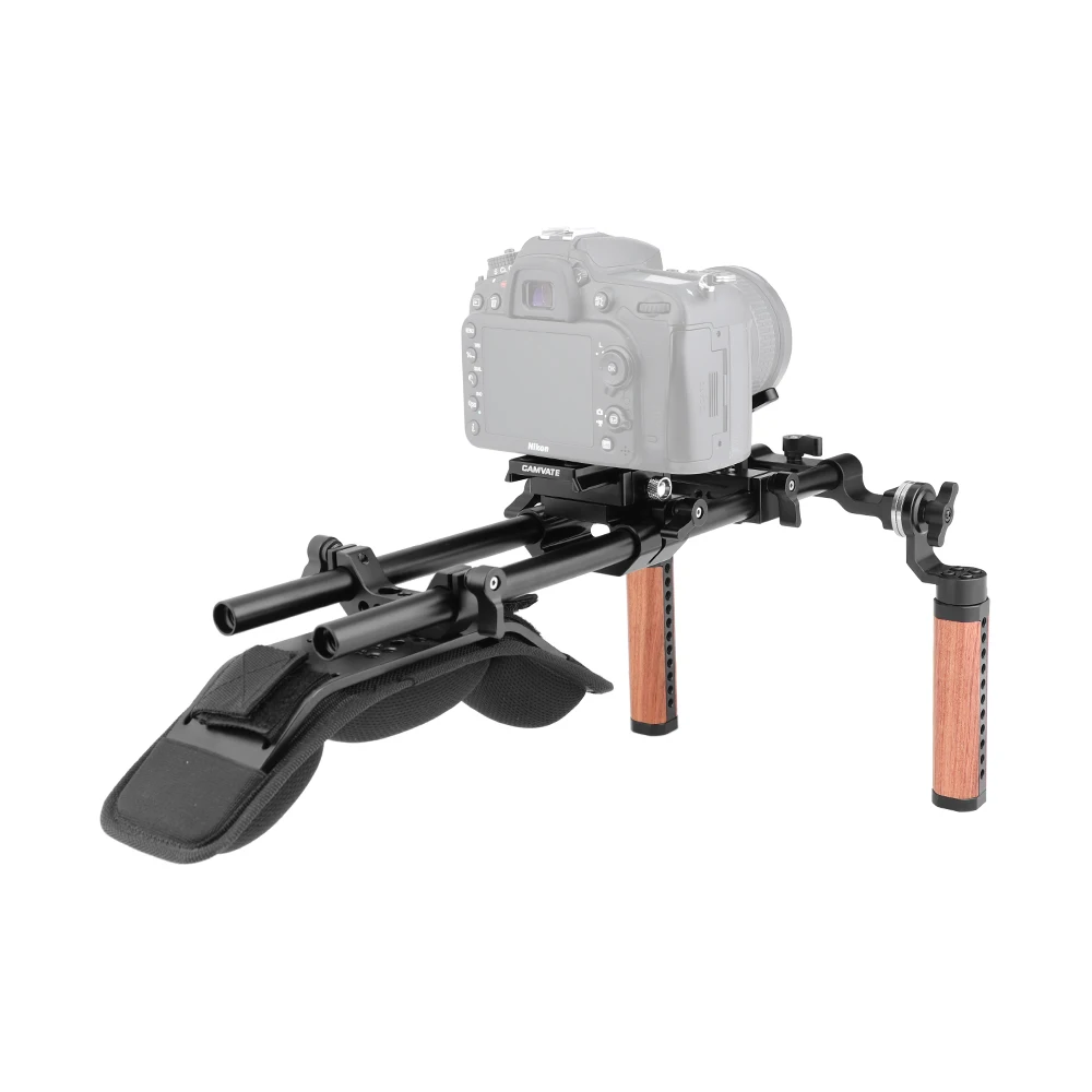 CAMVATE Pro плечевое крепление с Manfrotto QR основой и двойной розеткой рукоятка поддержка