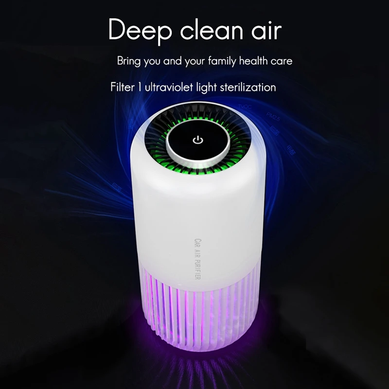 

Air Purifiers for Home Car Allergies Pets Hair Smoke Dust Airborne Contaminants Silent ,for Bedroom Office Car