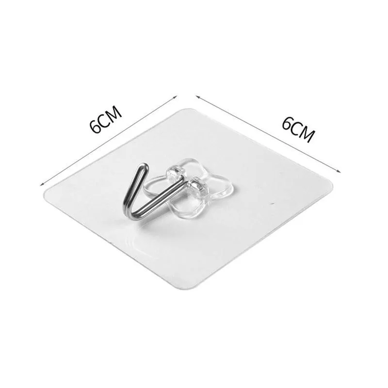 

5/10/20pcs No Trace Strong Kitchen Bathroom Hook Transparent Storage Hook Sticky Hook Waterproof Adhesive Hanger Suction Cup