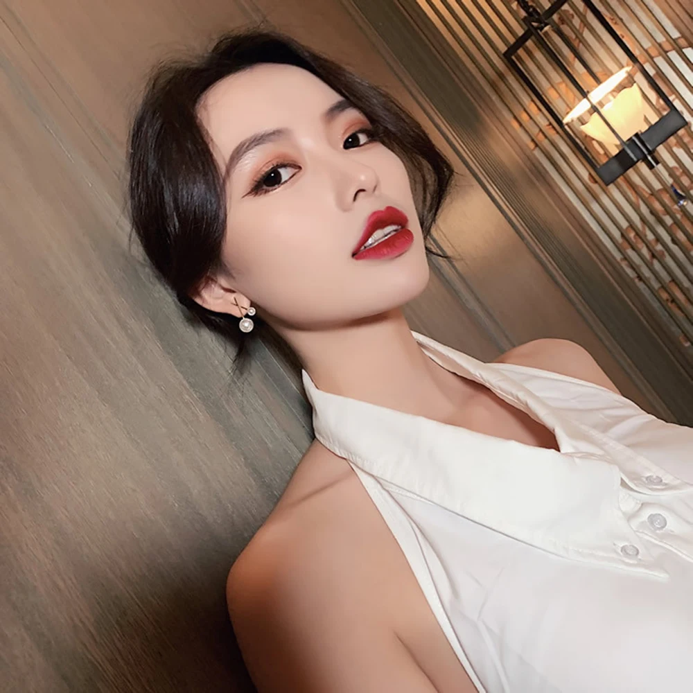 Серьги в Корейском стиле золотые металлические большие маленькие жемчужные