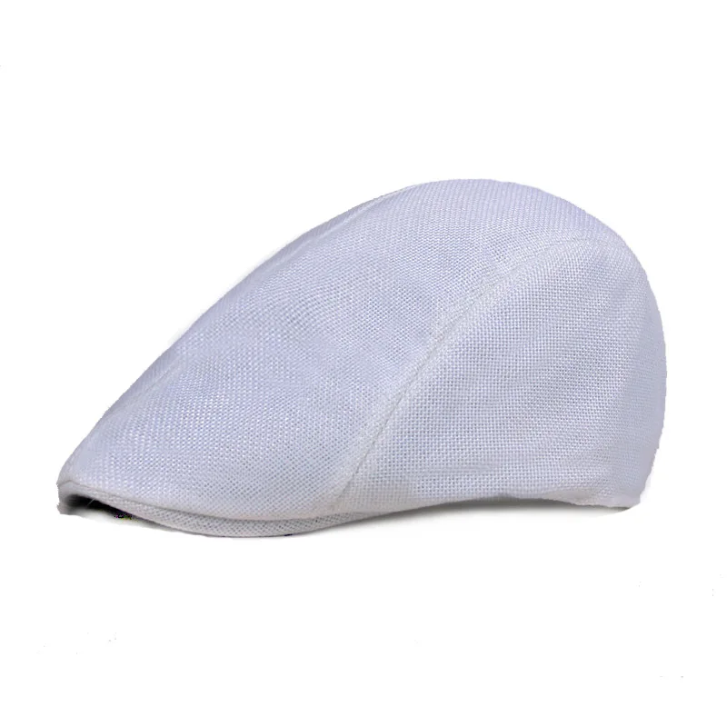 Beret Men Vintage Cap Women Spring Summer Cotton Solid Black White Gentlemen Winter Ladies Hat