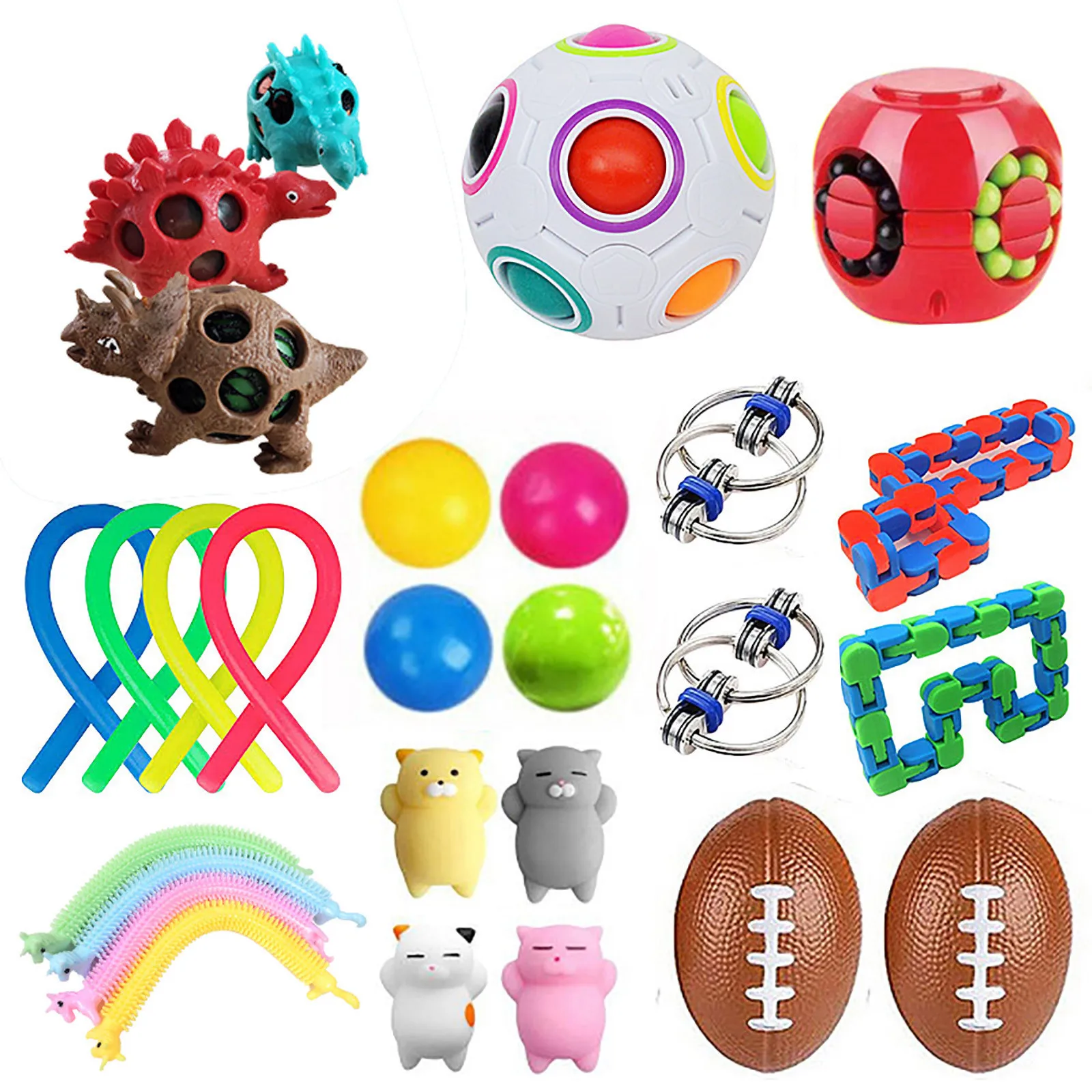 

Hot Sales!31pcs Fidget Toys Squishy Set Stress Sensory Toys for Kids or Adults Birthday Gifts Funny Squeeze Toy