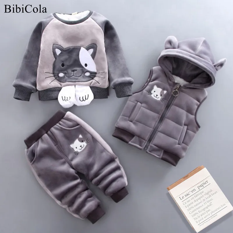 

Kids Christmas Clothing Set Autumn Winter Baby Newborn Outfits Infant Boys Girls Tracksuit Fashion Tops+Hoodeds Ves+pants3pcs