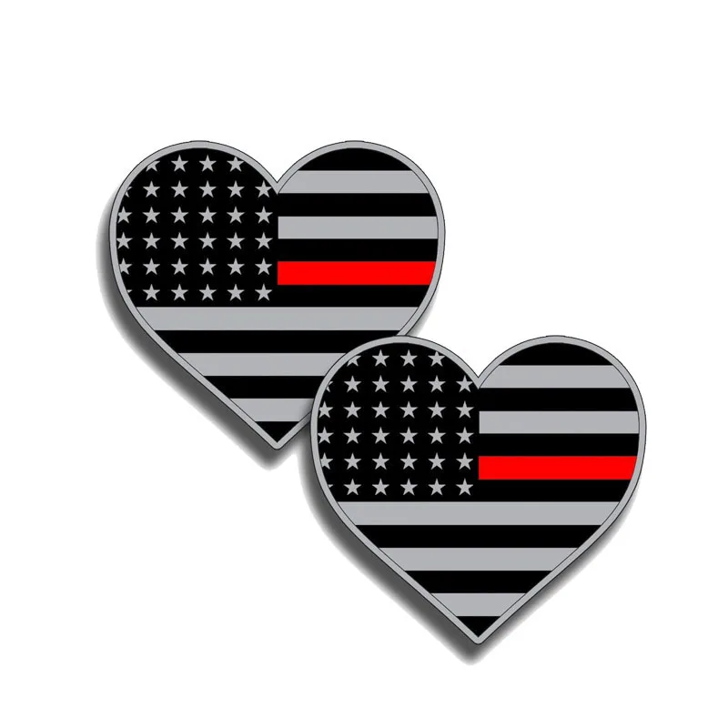 

New Cover Scratches Car-Stickers Decals Fireman Fire Man Heart USA Flag for Bumper Rear Windshield Other Vehicle KK Car Decor