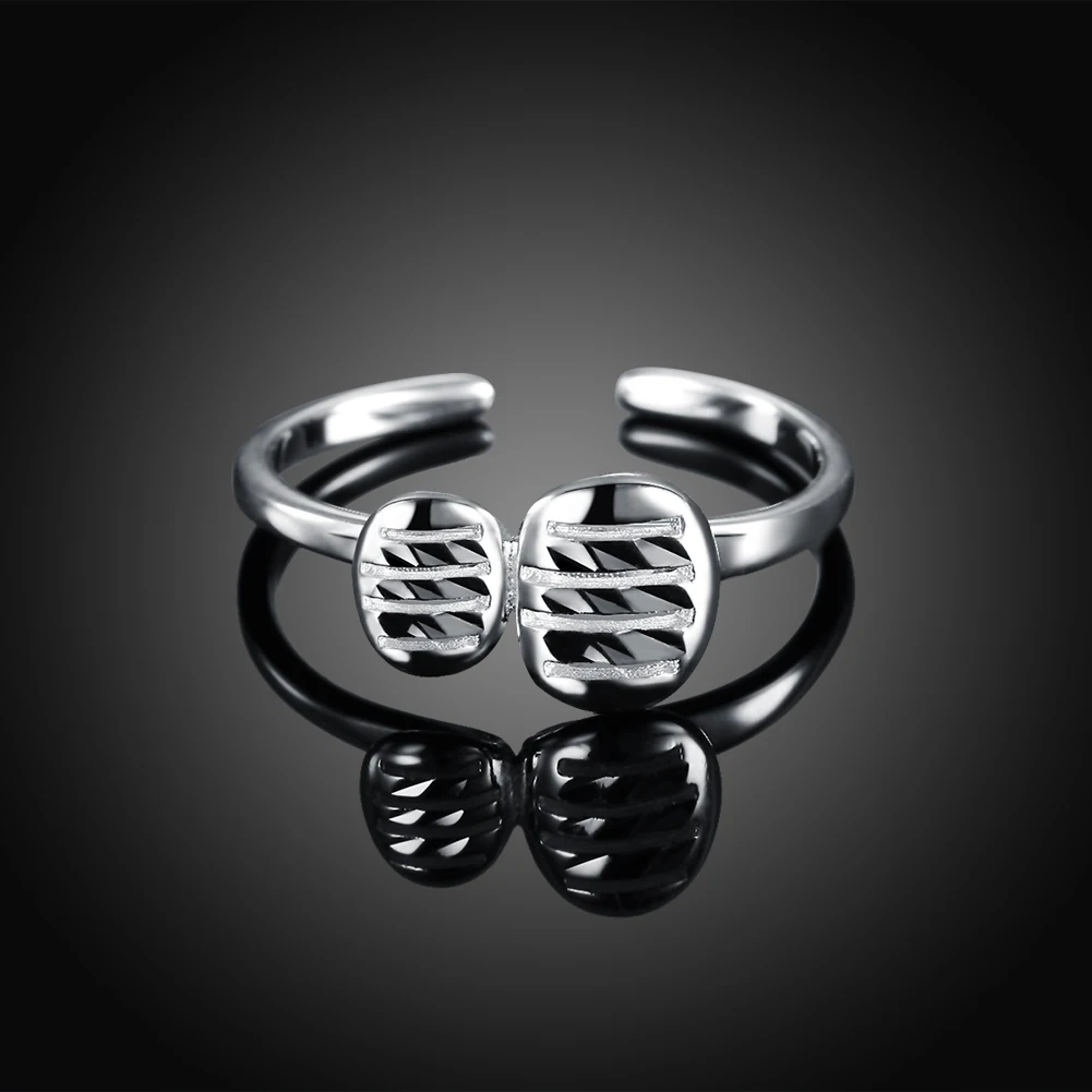 

ZEMIOR 925 Sterling Silver Women Rings Minimalist Plant Leaf Linear Open Adjustable Ring Female Fine Jewelry Gift Hot Sale