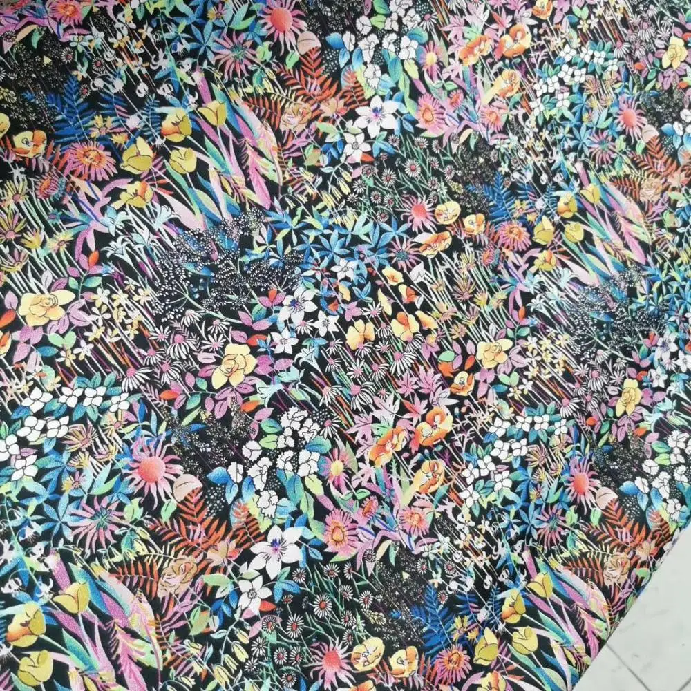 Haisen Великолепная серия цветов ткань из хлопка с принтом саржевого переплетения