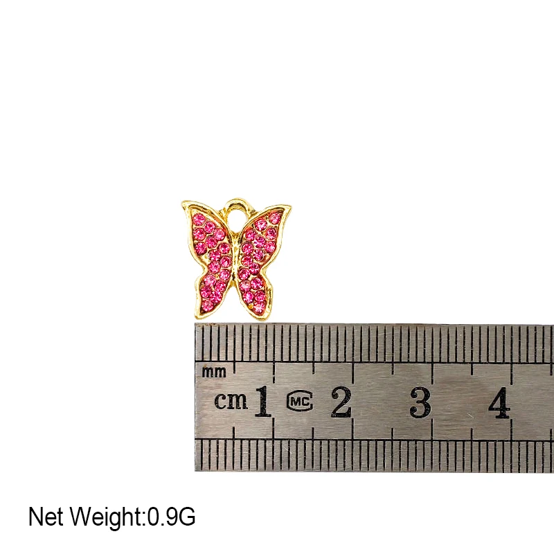 

10Pcs Alloy Butterfly Charms Rhinestone Insect Pendant Charm For DIY Jewelry Making Accessories Earring Necklace Handmade Making