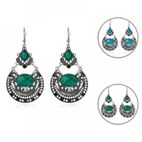 bohemia lady hollow rhinestone inlaid dangle hook earrings party banquet jewelry