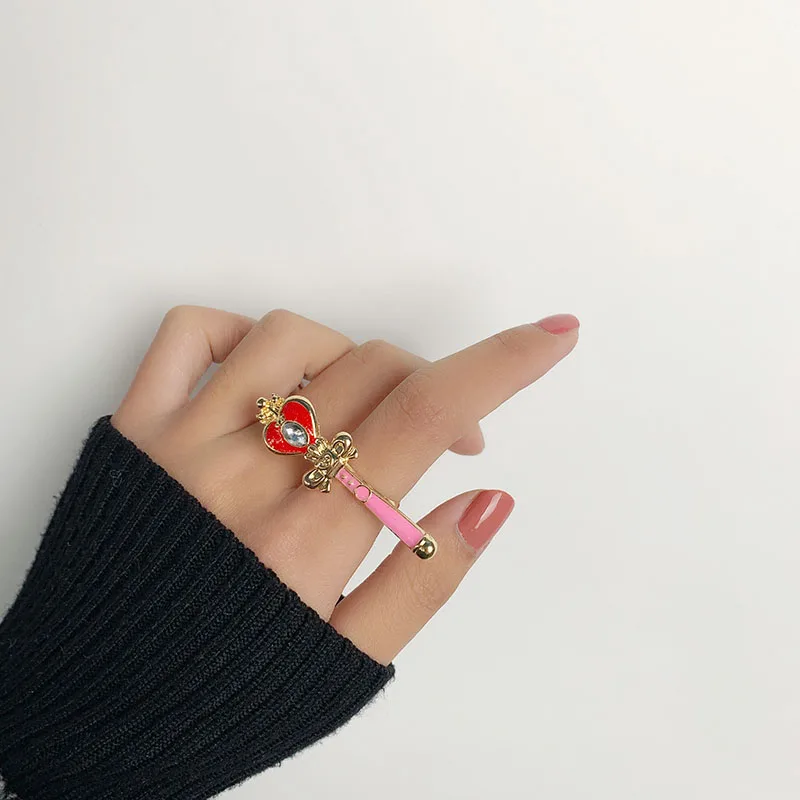 Женское кольцо с эмалью Sansummer романтическое Луной и звездой блестящее Ювелирное