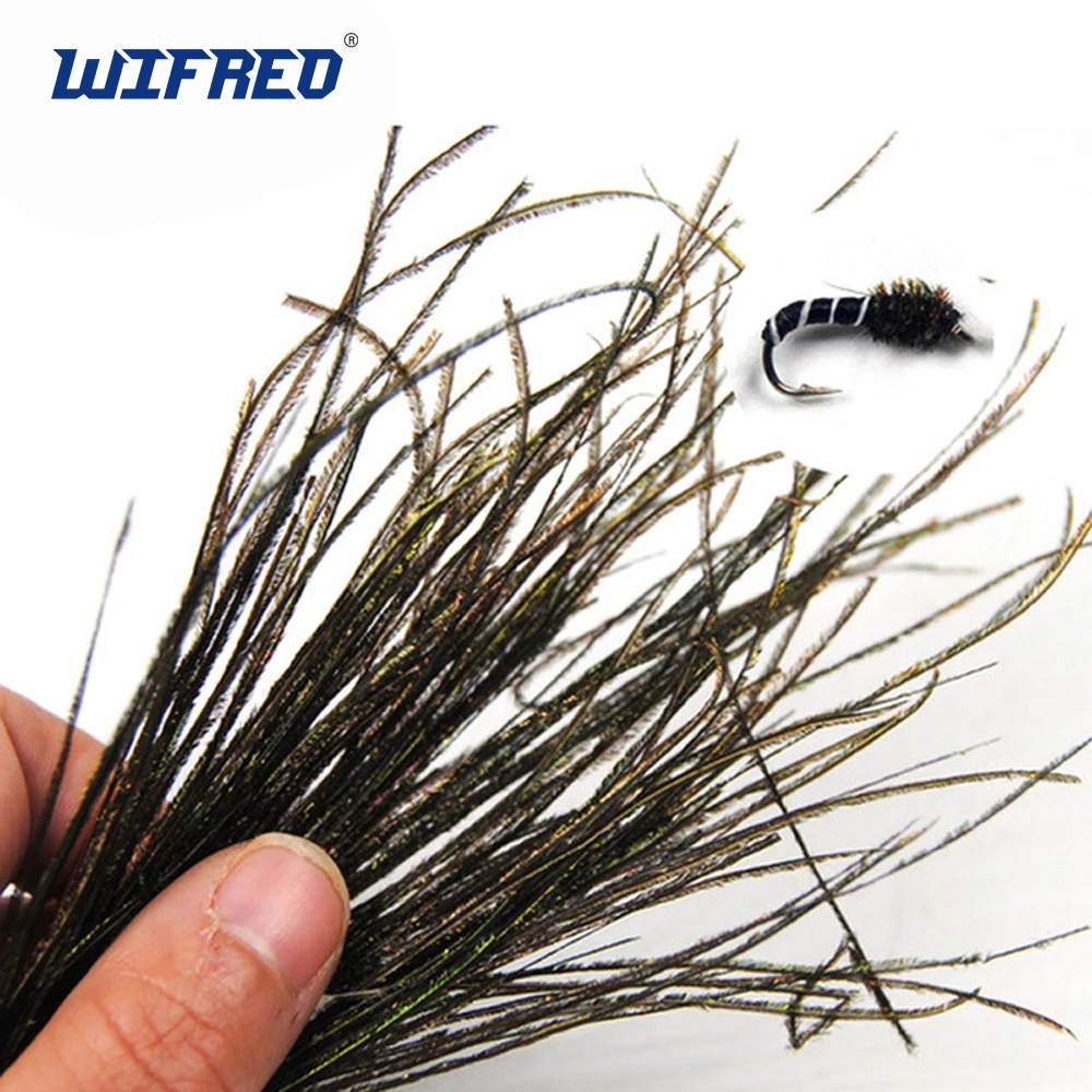 Wifreo 150 шт. оливковый зеленый павлин Herl перо проволока материал для вязания мушек