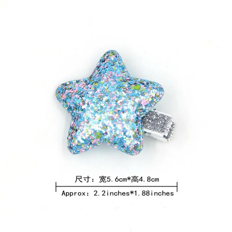 Korean Fashion bright pink five-pointed star hairpin children cartoon cute stars duckbill clip lady baby headdress |