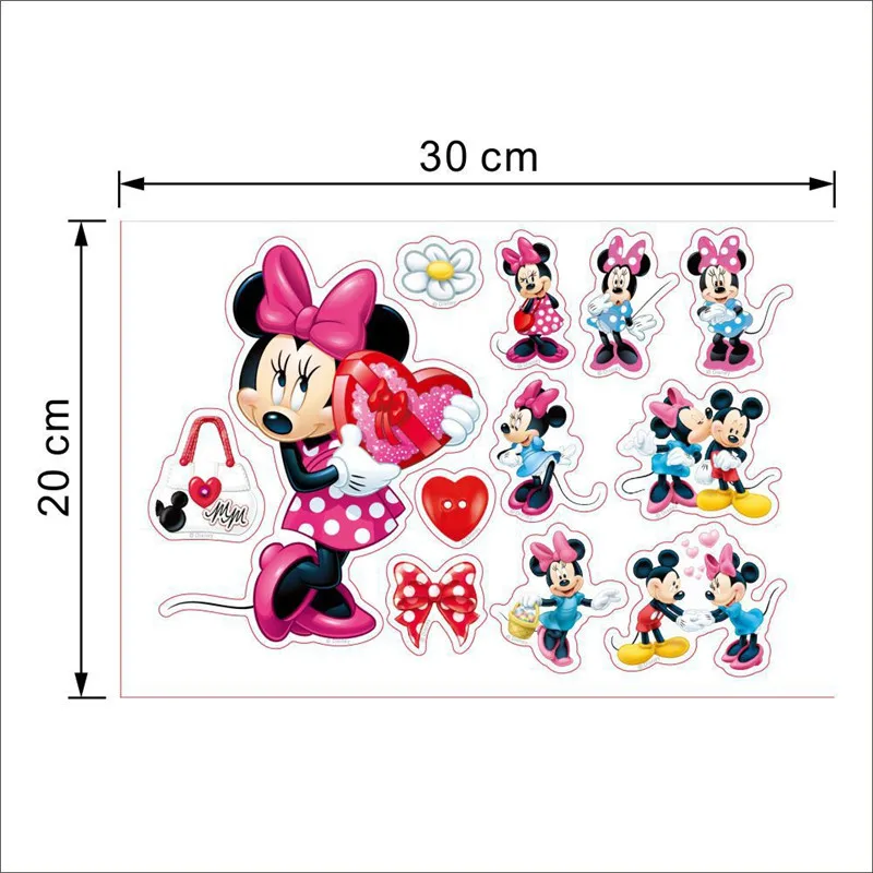 

Disney Mickey Minnie Wall Stickers For Kids Room Bedroom Waterproof Removable Wallpaper Home Decoration