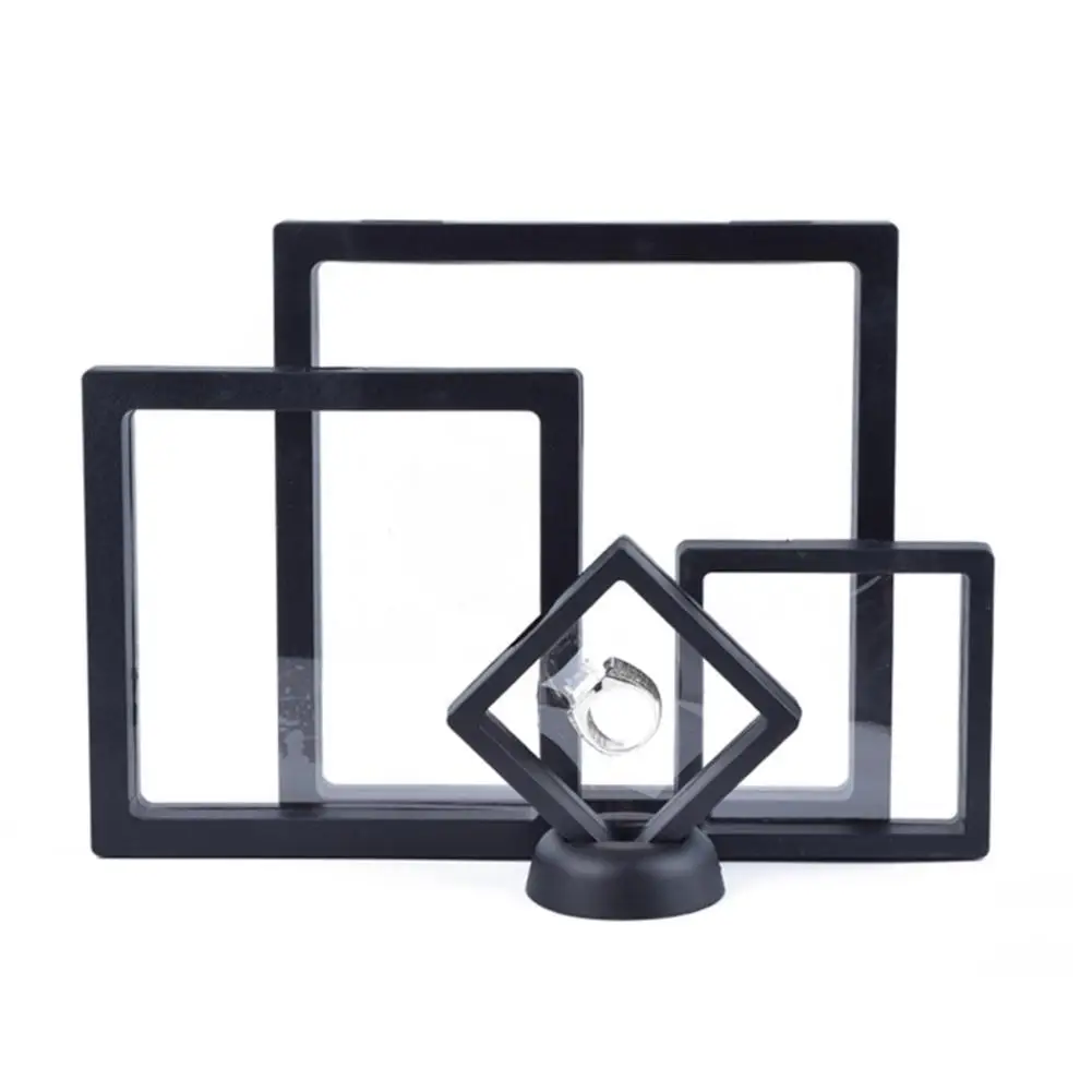 PE Film Jewelry Storage Box Brooch Coin Gems Jewelry Storage Box Dustproof Exhibition Decoration Transparent Floating Ring Case