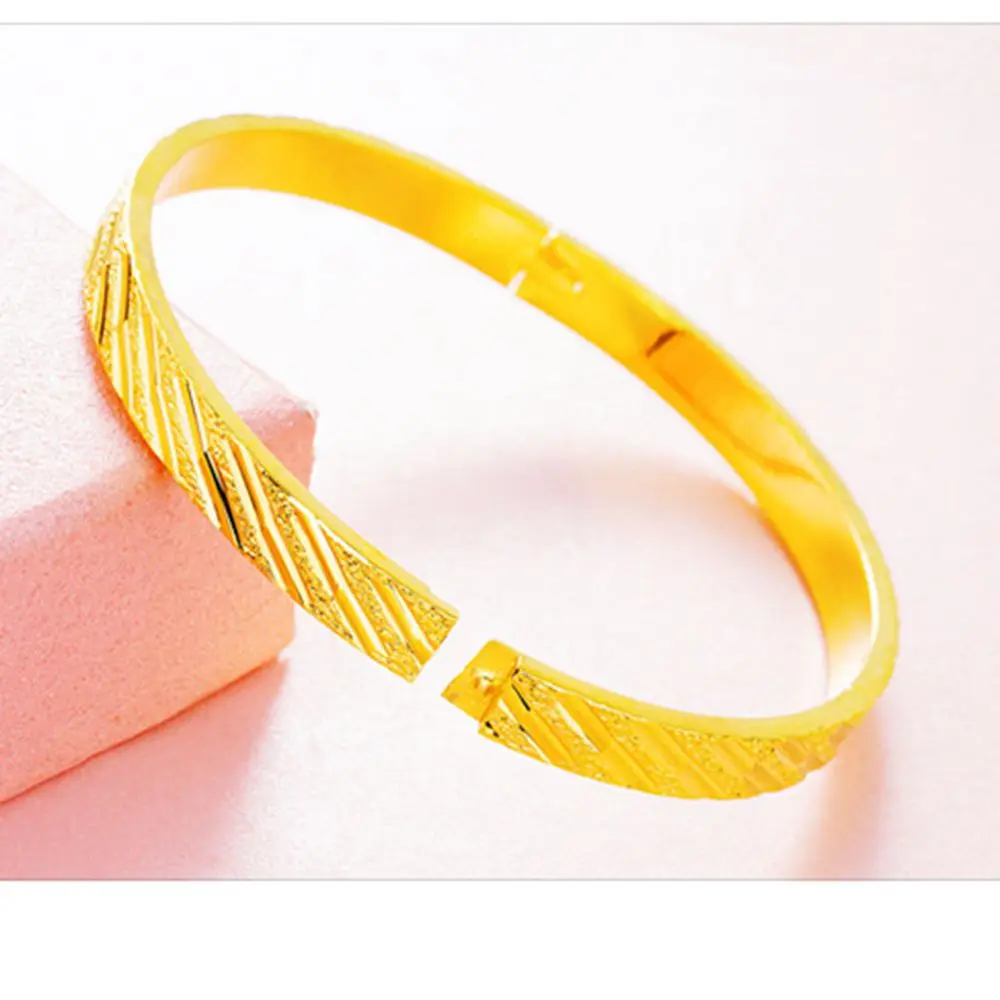 Classic Style Simple Womens Girls Bracelet Yellow Gold Filled Fashion Jewelry Gift Drop Shipping