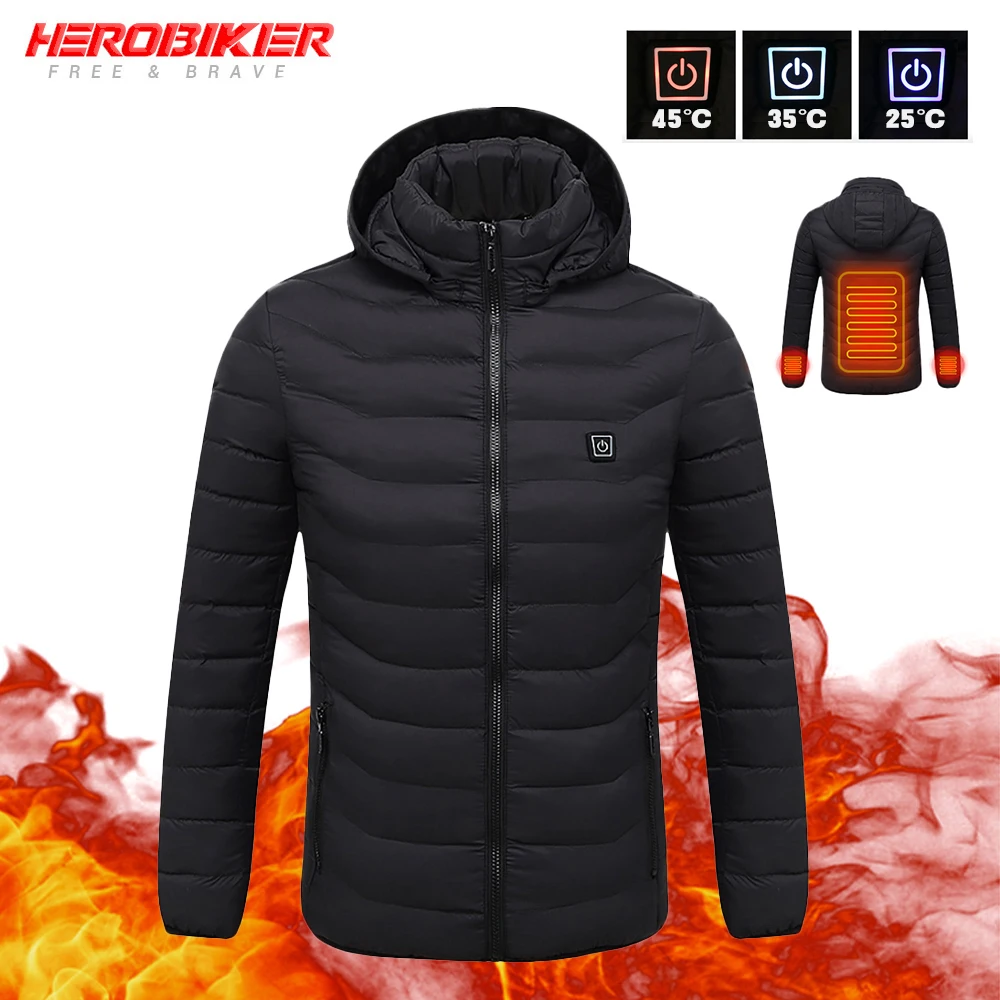HEROBIKER, новинка, мотоциклетная куртка для мужчин, Осень-зима, USB, инфракрасная куртка с подогревом, мотоциклетная куртка, теплая куртка для езды на мотоцикле