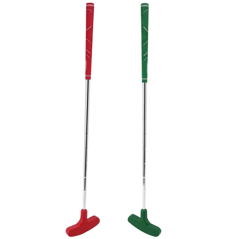 

2x CRESTGOLF Custom Size for Golf Putters Mans for Golf Practice Clubs with Rubber Putter Head Steel Shaft Red & Green