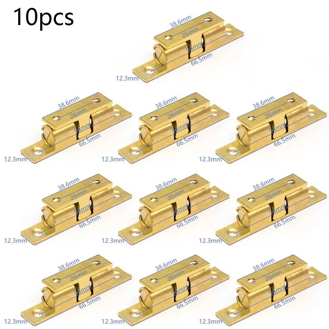 

10pc Door Latches Double Ball Catch Brass Cabinet Cupboard Door Roller Latch 40-70mm Drawer Locks 40mm/50mm/60mm/70mm
