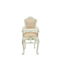 dollhouse 112 scale miniature furniture white wooden baby dining chair apricot fabric