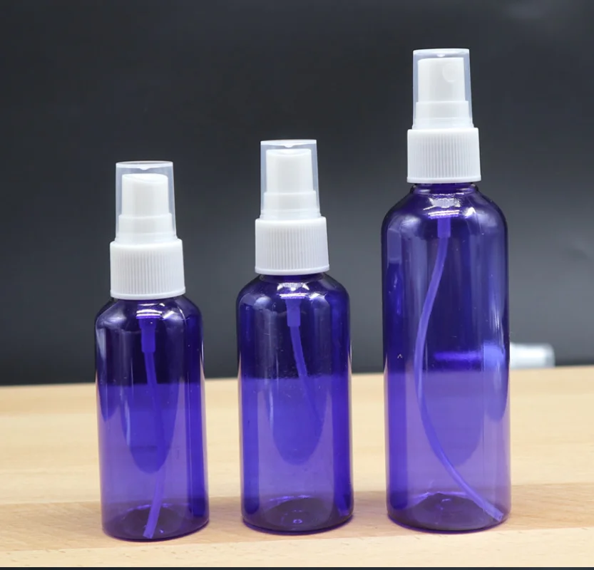 100 шт./лот синие многоразовые флаконы дорожный пластиковый распылитель для духов