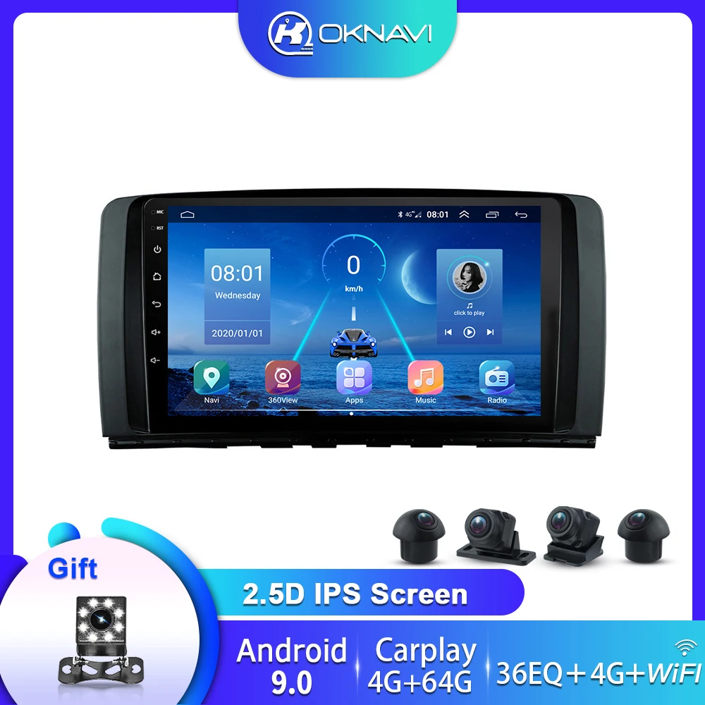 

For Mercedes Benz ML GL ML350 GL320 X164 Android 9.0 Car Radio Carplay 2005 - 2009 2din 2 Din Multimedia Player 360 Sony Camera