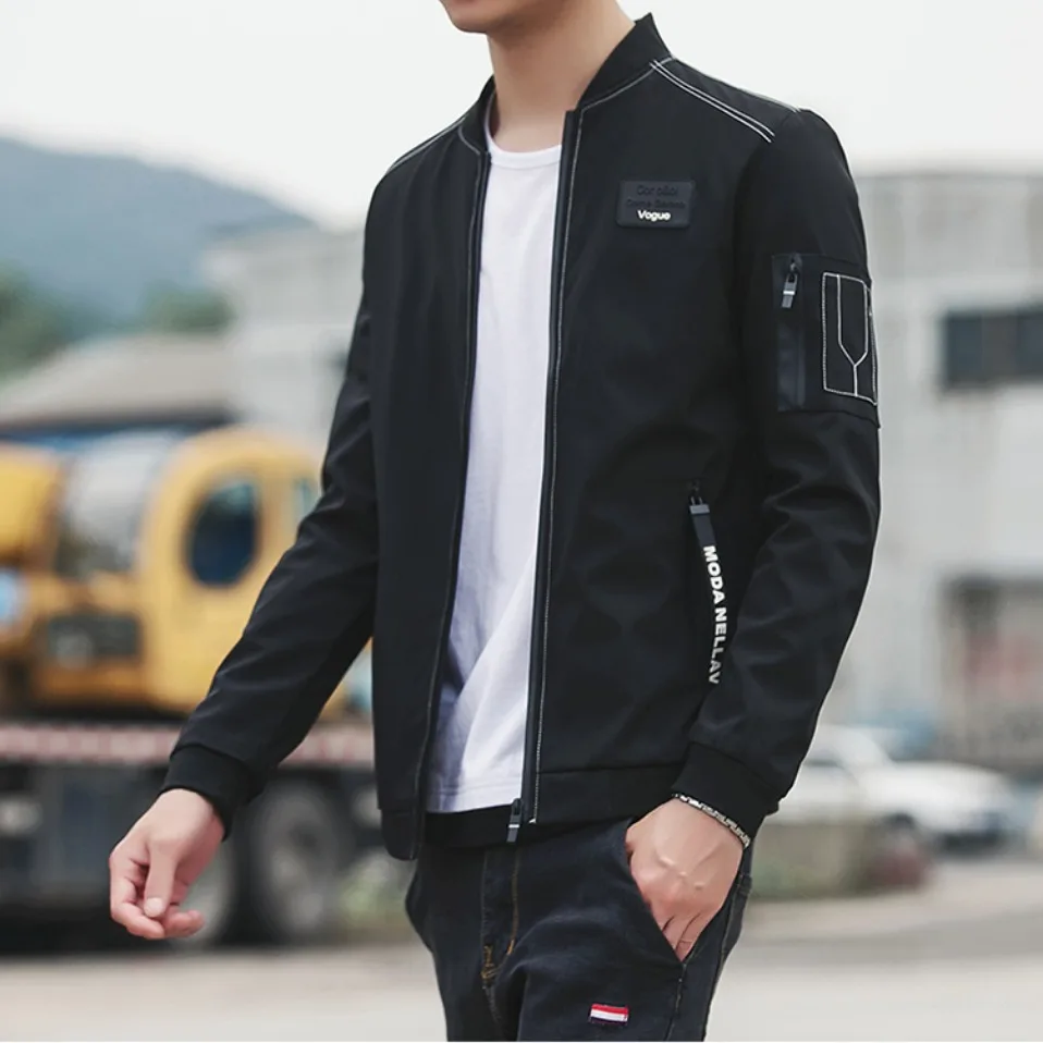 HCXY Для мужчин куртка Демисезонный Мода Марка Slim Fit пальто мужской Бейсбол Курточка бомбер Для мужчин пальто большие размеры 5XL
