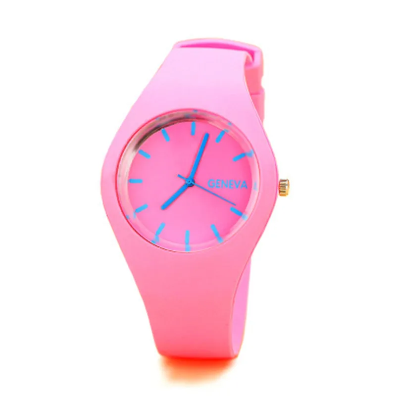 

Women Bracelet Watch Candy Color Famous brand Ladies Faux Silicone Quartz Wrist Watch Clock Women vintage wrist watch relojes mu