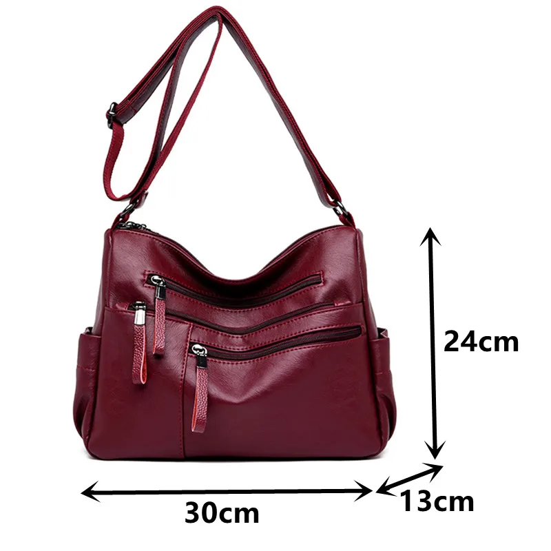 

Multi-pocket Women's Messenger Bag Luxury Pu Leather Shoulder Bag Large Capacity Handbags Female Casual All-match Crossbody Bags