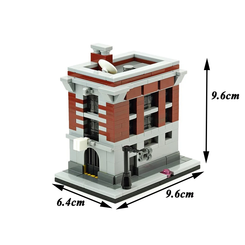 

BZB MOC 10967 Street View Series Fire Department Headquarters Ghostbusters House Building Block Model Kids Birthday Gifts Toys