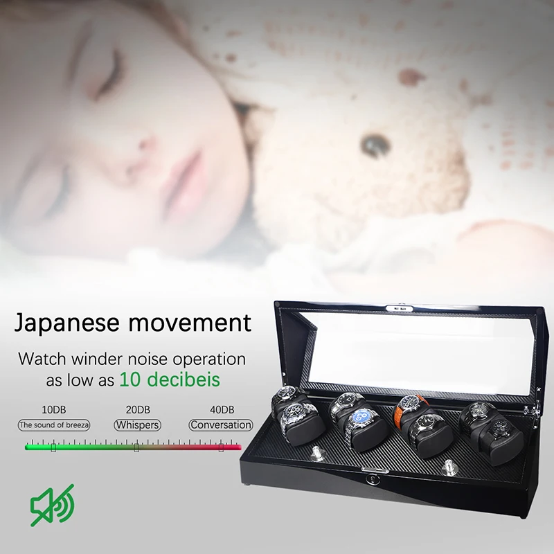 Футляр для намотки часов автоматический шейкер хранения с 4 деревянными