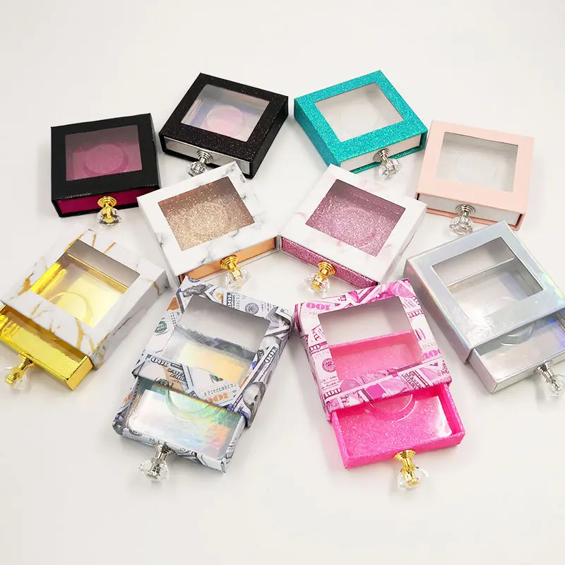 

Square Window Drawer Eyelashes Box Private Label Wholesale