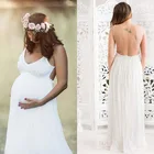 Сексуальное платье для беременных для фотографии Беременность фотосессии летний сарафан для пляжа с низким вырезом на спине длинное платье в пол, детского дня рождения Платья Vestidos