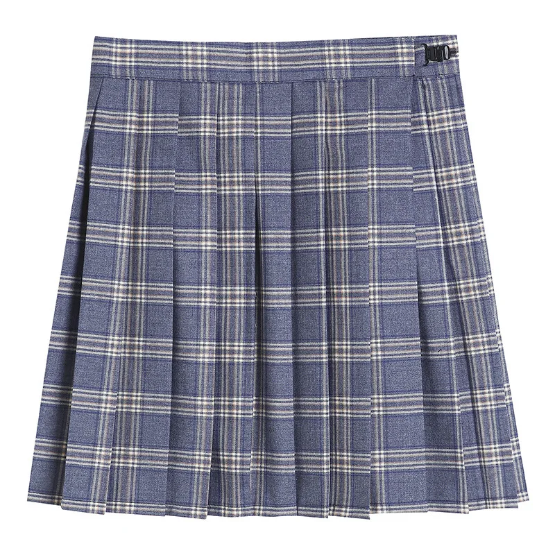 Pleated Skirt 2020 Autumn New Japanese College Style Light Blue Pleated Plaid Skirt JK Uniform Skirt japanese collection jk skirt pleated skirt lattice skirt cute pleated half body women s short jk uniform sweet lolita dress