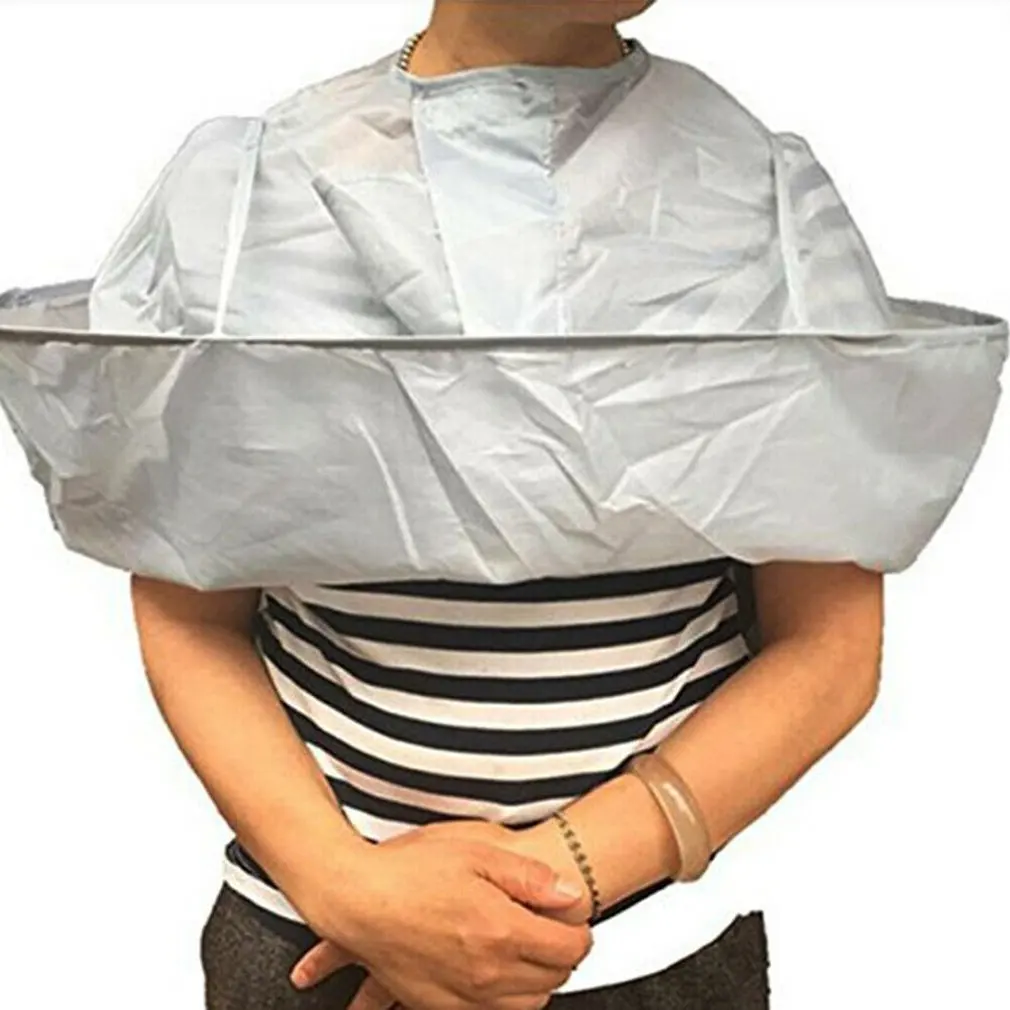 

Adult Foldable Hair Cutting Cloak Umbrella Cape Home Salon Barber Adult Medium / Grey Waterproof Haircut Cape Cloak 1pcs