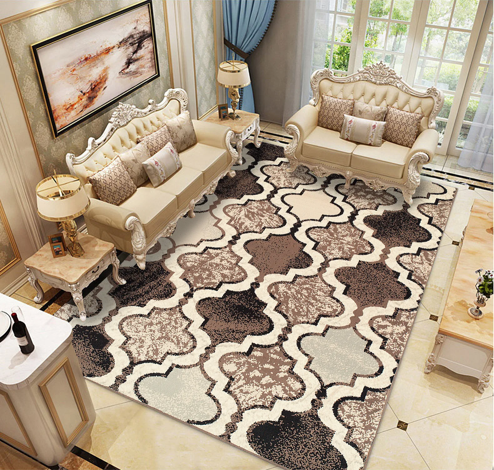 

Cool 3D Geometric Carpet Living Room Bedroom Floor Mat Home Decoration Children Floor Rug Modern Carpet Big Home Rug Tapis Salon