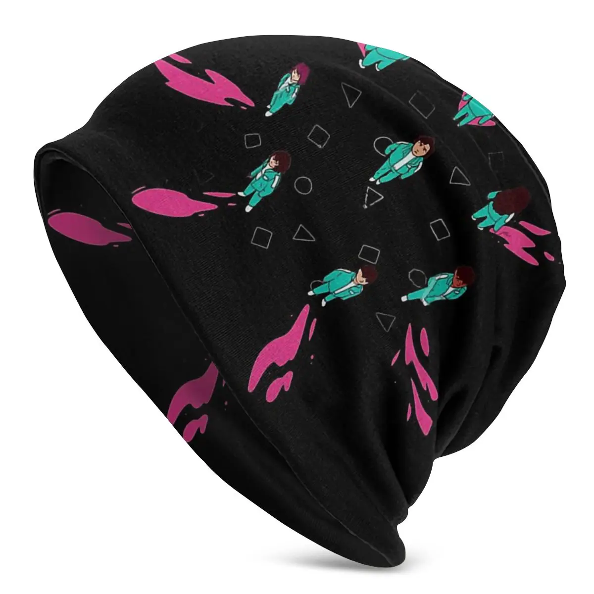

Squid Game Netflix Fanart Men Women Beanies Cycling Ski Cap Double Layer Fabric Bonnet Hat
