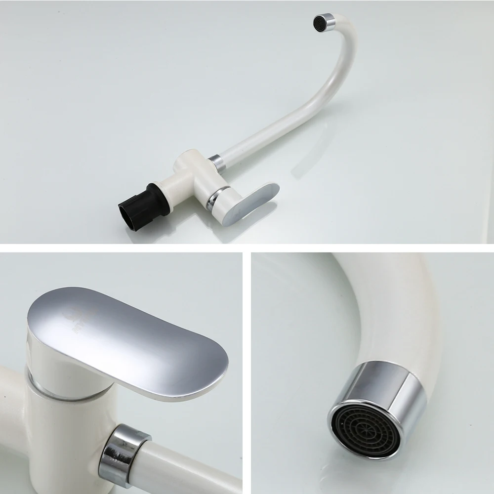 Кран для горячей и холодной кухни myiya хромированный/белый водопроводный